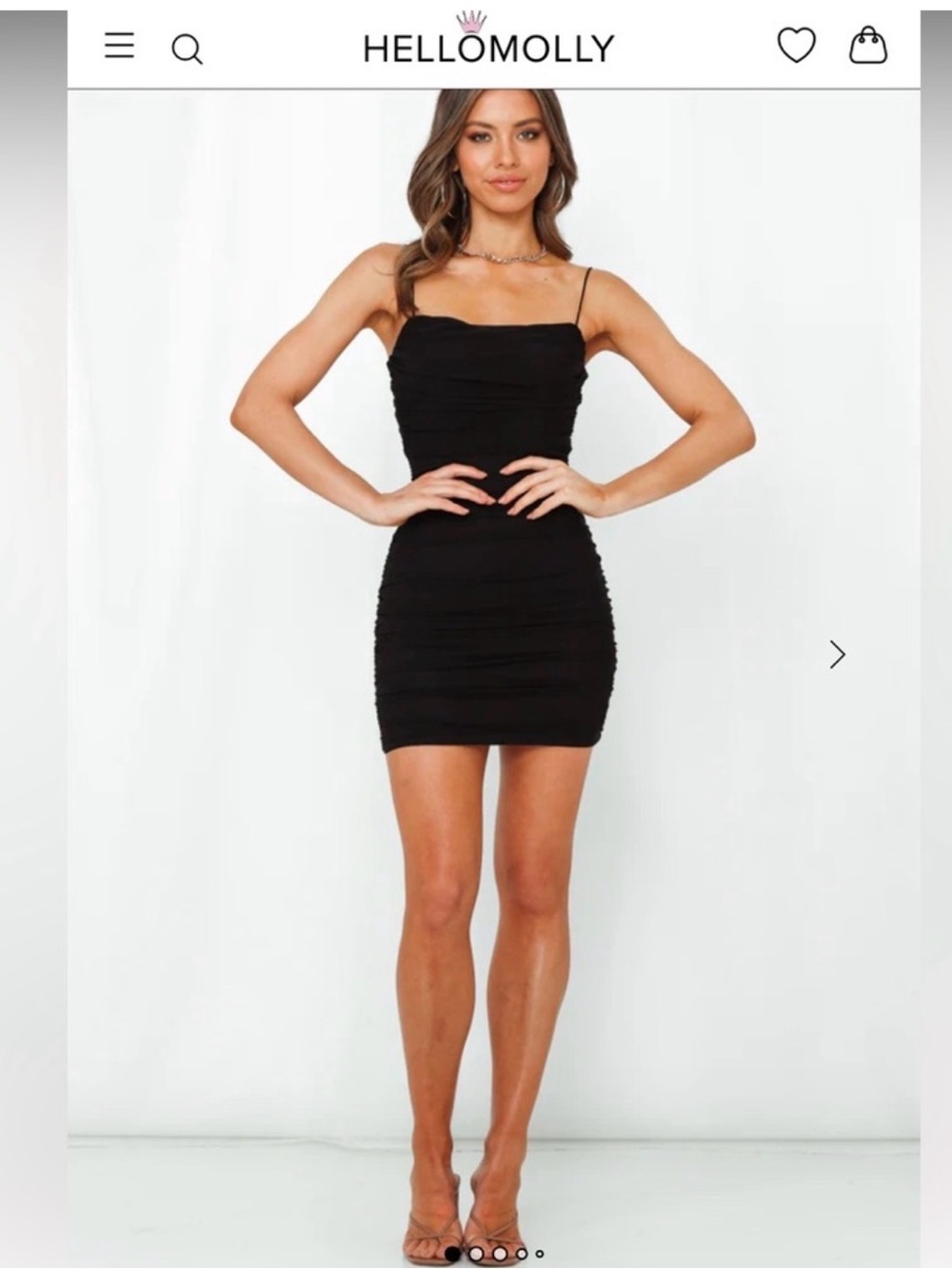 Hello Molly Black Ruched Bodycon Dress